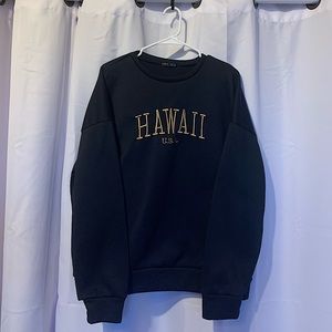 SHEIN Letter Embroidery Drop Shoulder Thermal Sweatshirt